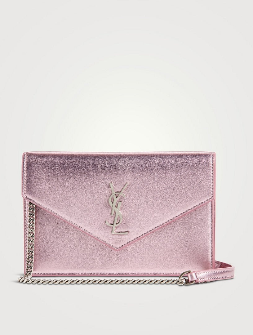 Bolsa YSL Envelope Metallic Rosa