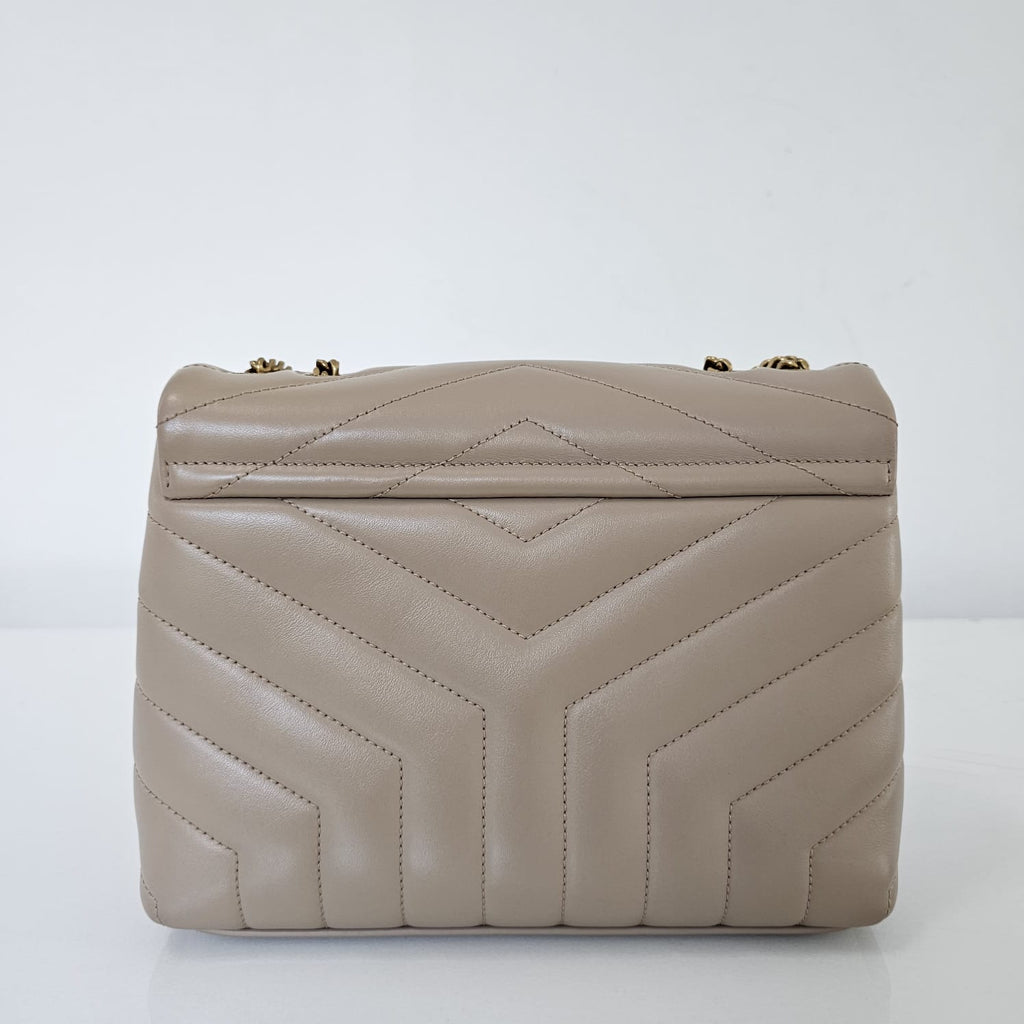 Bolsa YSL LouLou Media bege - LUXO INTELIGENTE