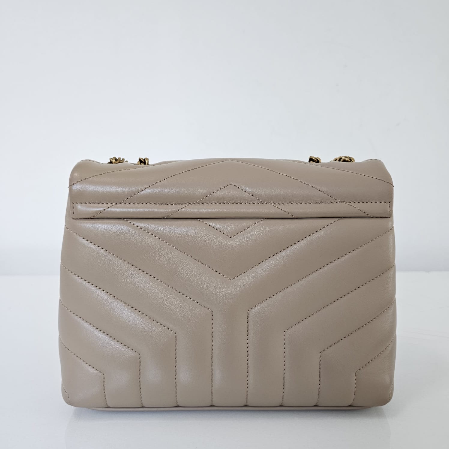 Bolsa YSL LouLou Media bege - LUXO INTELIGENTE