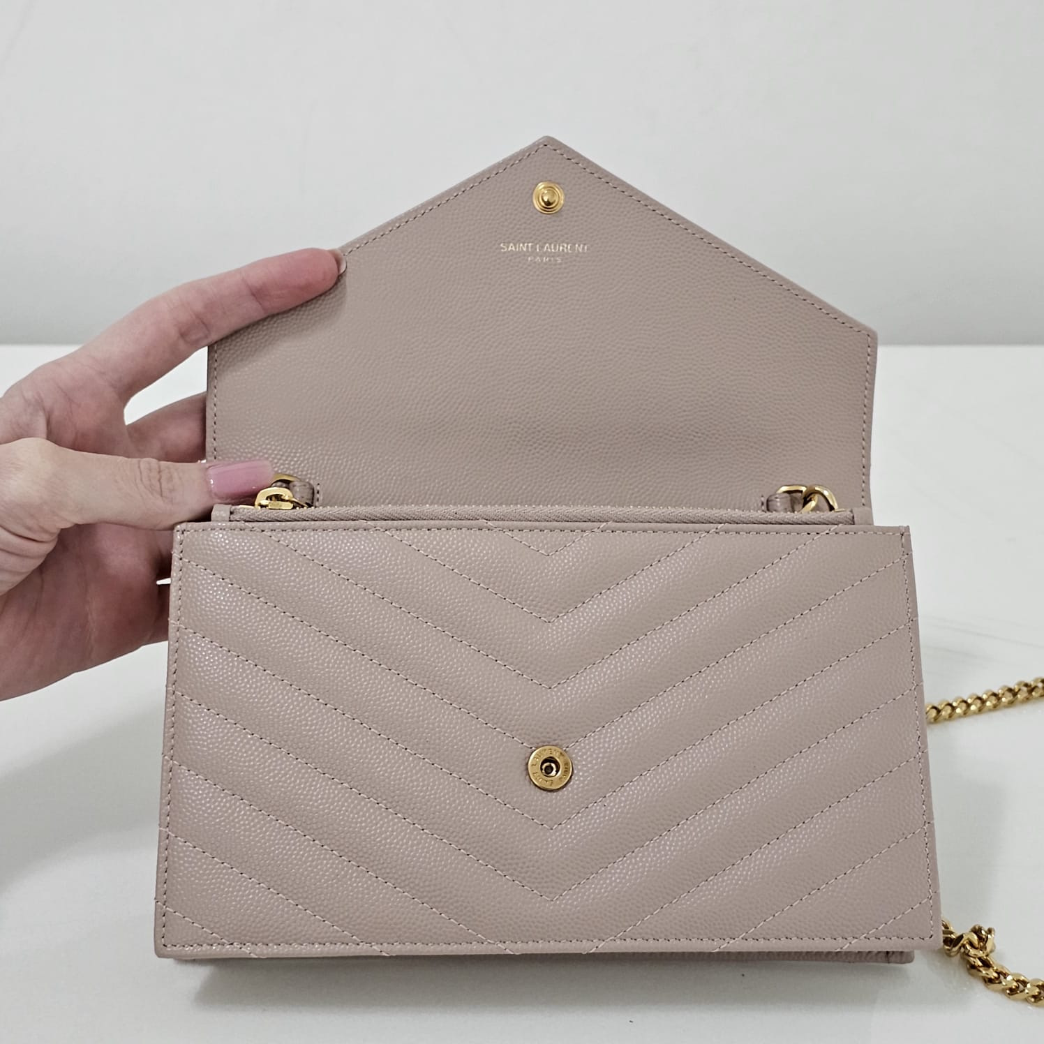 Bolsa YSL Envelope Nude 19cm