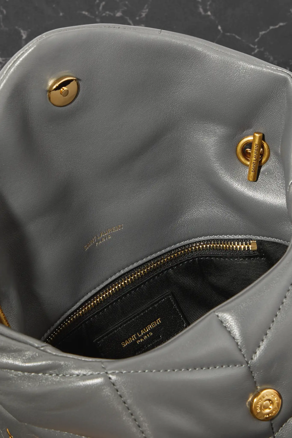 Bolsa YSL Puffer Toy Cinza
