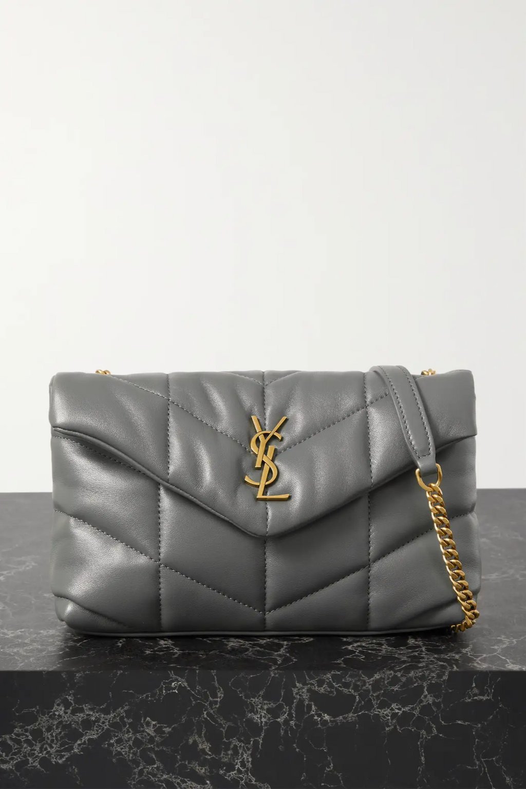 Bolsa YSL Puffer Toy Cinza